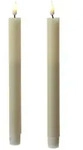 283 LED Stabkerzen Mia Tafelkerzen Echtwachs flackernd H: 24cm creme 2Stk