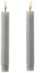 283 LED Stabkerzen Mia Tafelkerzen Echtwachs flackernd H: 15cm wei&szlig; 2Stk