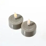 283 LED Teelichter Mia flackernd inkl. Batterien D: 4,1cm taupe 2 St&uuml;ck