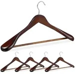 Relaxdays Anzug Kleiderb&uuml;gel, 5er Set, breite Schulter, 360&deg; drehbarer Haken, mit