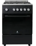 Gasline Gas Standherd SHGG6060FGWB 60cm schwarz/Edelstahl Gasbackofen mit Thermostat,