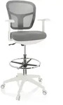 Arbeitsstuhl / Counterstuhl TOP WORK 108 W Netzstoff/Stoff grau hjh OFFICE