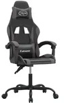 vidaXL Gaming-Stuhl Schwarz und Grau Kunstleder