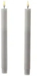 283 LED Stabkerzen Mia Tafelkerzen Echtwachs flackernd H: 24cm wei&szlig; 2Stk