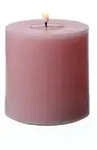 283 LED Kerze Mia Deluxe Echtwachs flackernd Wachsspiegel H: 10cm D: 10cm rosa
