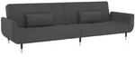 vidaXL Schlafsofa 2-Sitzer mit 2 Kissen Dunkelgrau Samt