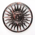 Haushalt International HI 70330 Wandbild Sonne 40cm mit 12 LEDs und Akku