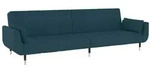 vidaXL Schlafsofa 2-Sitzer mit 2 Kissen Blau Samt