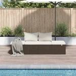 vidaXL Gartenbett Braun 195&times;60 cm Poly Rattan