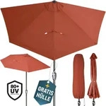 Kingsleeve Sonnenschirm halbrund 2,7m UV-Schutz 80+ Abdeckung creme
