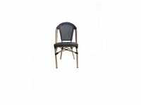 SIT Möbel Stuhl 2er-Set | Rattan-Optik dunkelbraun | Gestell Aluminium natur 