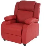 Mendler Fernsehsessel Relaxsessel Liege Sessel Lincoln, Kunstleder ~ rot