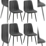 CLP 4er Set St&uuml;hle Dijon dunkelgrau/Stoff