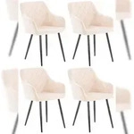 CLP 4er Set Esszimmerstuhl Shila beige/Samt
