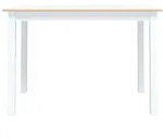 vidaXL Esstisch Wei&szlig; und Braun 114x71x75 cm Massives Gummiholz u200bu200bAtlas