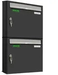 AL Briefkastensysteme 2 x Basic Wand Briefkasten in RAL 7016 Anthrazit Grau...