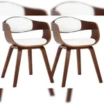 CLP 2er Set St&uuml;hle Kingston Kunstleder walnuss/wei&szlig;