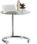 Relaxdays Kaffeetisch h&ouml;henverstellbar bis 70 cm, runder Wohnzimmertisch,