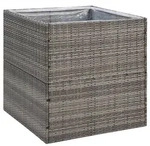 vidaXL Pflanzk&uuml;bel Grau 80x80x80 cm Poly Rattan