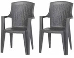 Pro Garden Eden SET 2x Stapel Sessel anthrazit