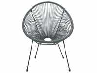 Möbilia Garten-Stuhl 2er-Set | Sitzschale Kunststoff | Gestell Metall | B 73 x T 73