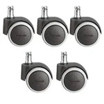 WAGNER B&uuml;rostuhlrollen 5tlg. Set - SOFT - &Oslash; 50 mm, intervallgebremst, Steckstift