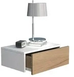 VCM Nachttisch Usal Wei&szlig; / Honig-Eiche H. 15 x B. 45 x T. 30 cm