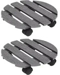 vidaXL Pflanzenroller 2 Stk. Grau &Oslash;30x7,5 cm WPC