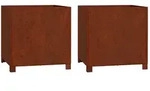 vidaXL Pflanzk&uuml;bel mit Beinen 2 Stk. Rostig 50x50x50 cm Cortenstahl