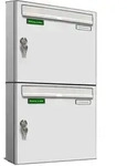 AL Briefkastensysteme 2 x Basic Wand Briefkasten RAL Farbe 9016 Verkehrs Weiss f&uuml;r