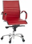 B&uuml;rostuhl / Chefsessel PARMA 10 Leder rot Chrom hjh OFFICE