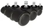 5x Hartbodenrollen ROLO 11mm / 50mm B&uuml;ro-Stuhl-Rollen No-Noise (5er Pack) hjh OFFICE