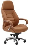 B&uuml;rostuhl FineBuy Chefsessel Echtleder Caramel Ergonomisch XXL Drehstuhl 120 kg