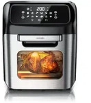 Arendo Hei&szlig;luftfritteuse, Minibackofen 12L Edelstahl, Airfryer, Pizzaofen,