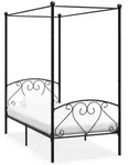 vidaXL Himmelbett-Gestell Schwarz Metall 90 x 200 cm