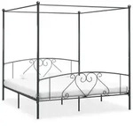 vidaXL Himmelbett-Gestell Grau Metall 200 x 200 cm