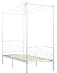 vidaXL Himmelbett-Gestell Wei&szlig; Metall 90 x 200 cm