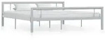 vidaXL Bettgestell Grau und Wei&szlig; Metall 180 &times; 200 cm
