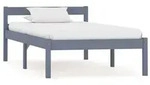 vidaXL Massivholzbett Grau Kiefer 100x200 cm