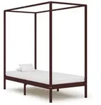 vidaXL Himmelbett-Gestell Dunkelbraun Massivholz Kiefer 90 x 200 cm