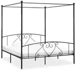 vidaXL Himmelbett-Gestell Schwarz Metall 180 x 200 cm