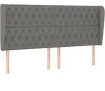 vidaXL Kopfteil mit Ohren Dunkelgrau 203x23x118/128 cm Stoff