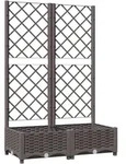 vidaXL Pflanzk&uuml;bel mit Rankgitter Braun 80x40x121,5 cm PP
