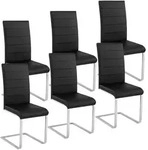 tectake Schwingst&uuml;hle, Kunstleder - 6er Set schwarz