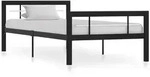 vidaXL Bettgestell Schwarz und Wei&szlig; Metall 100 &times; 200 cm