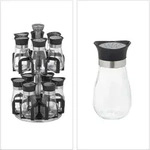 Relaxdays Gew&uuml;rzkarussell, 12 Gew&uuml;rzgl&auml;ser, 360&deg; drehbar, Edelstahl, Glas, HxD 31