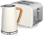 SWAN STP2090WHTNEU Set Fr&uuml;hst&uuml;ckskocher, kabellos, 1,7L Toaster Breitschlitz 2