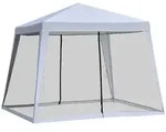 Outsunny - Gartenpavillon - 3x3m - wetterfest - Metall und Polyester - grau