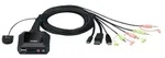 ATEN CS52DP 2-Port USB-C DP Hybrid Kabel KVM Switch