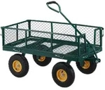 Relaxdays Handwagen, praktischer Bollerwagen f&uuml;r den Garten, mit Luftbereifung,